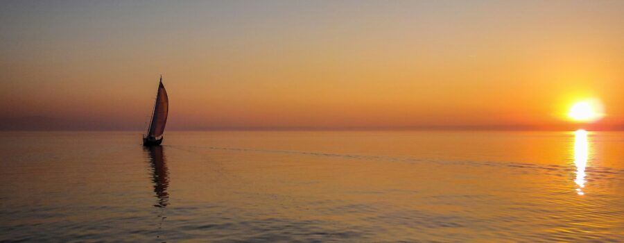 Sailboat on open water